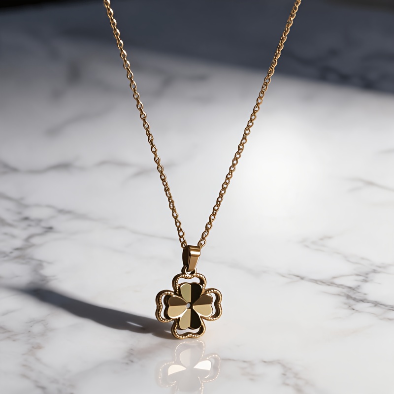Women's Four Leaf Clover Pendant Necklace, Hypoallergenic Gift